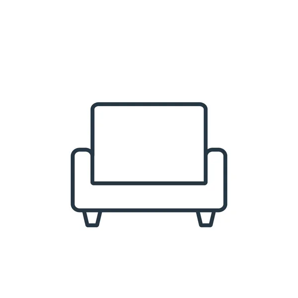 Couch Icon Vector Furniture Decoration Concept Thin Line Illustration Couch — Stock Vector