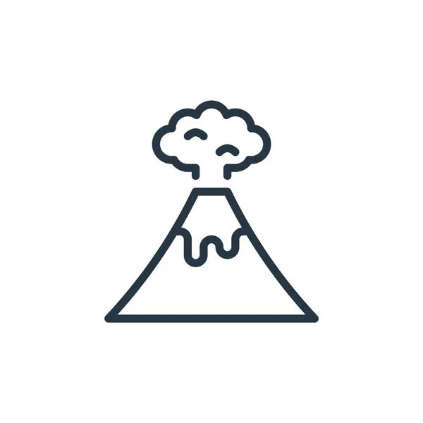 Вектор Вулканической Иконы Концепции Загрязнения Тонкая Линия Иллюстрации Извержения Вулкана — стоковый вектор