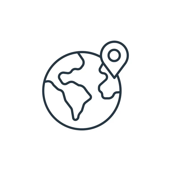 Globální Ikona Vektor Pojetí Cestování Tenká Čára Ilustrace Globálního Upravitelného — Stockový vektor