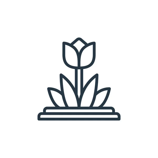 Tulipán Ikon Vektor Növényi Koncepció Vékony Vonal Illusztrációja Tulipán Szerkeszthető — Stock Vector
