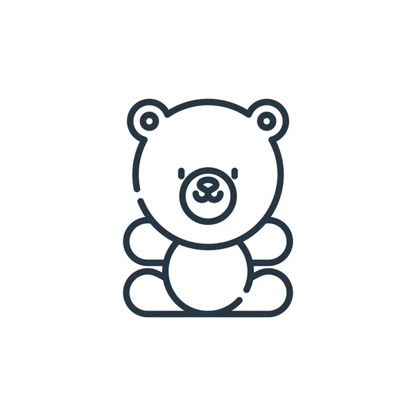玩具熊的图标矢量来自婴儿和玩具的概念 泰迪熊可编辑中风的细线图解 用于网络和移动应用程序 印刷媒体的泰迪熊线形标志 — 图库矢量图片