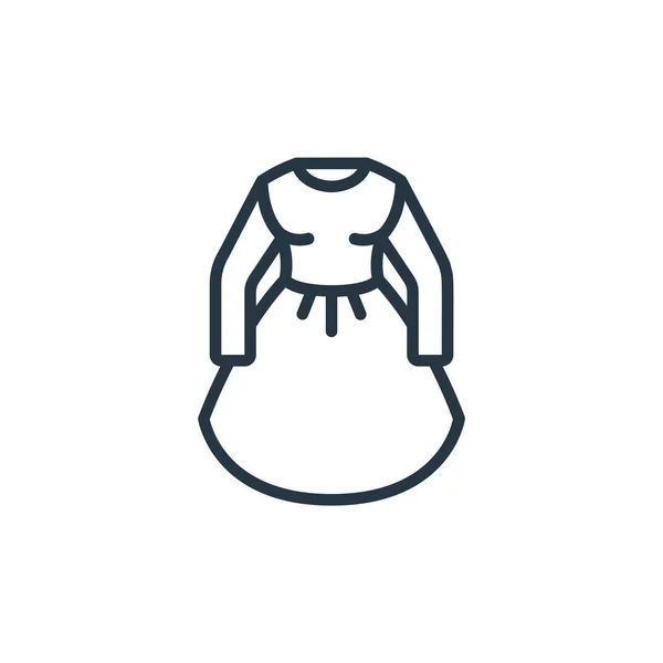 Dress Icon Vector Dal Concetto Moda Abbigliamento Illustrazione Sottile Linea — Vettoriale Stock