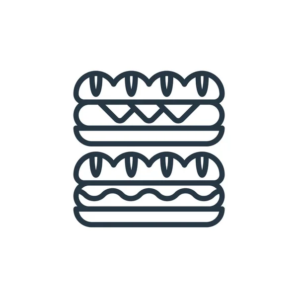 Hotdog Icône Vecteur Tout Sur Concept Sandwich Illustration Ligne Mince — Image vectorielle