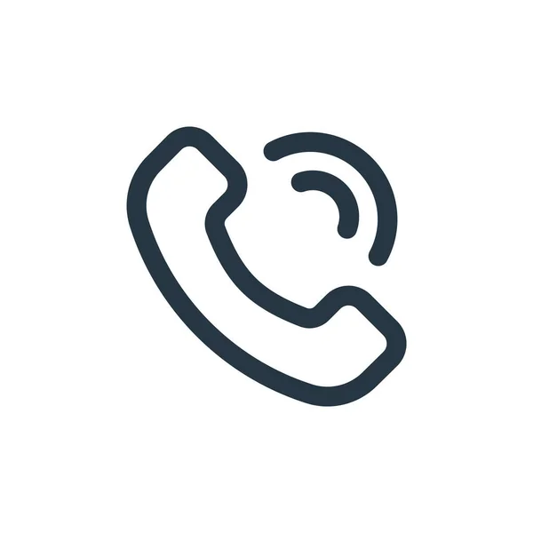 Arayüz kavramından ikon vektörünü çalan telefon. Düzenlenebilir telefon çalma vuruşunun ince bir çizgisi. Web ve mobil uygulamalar, logo ve yazdırma ortamlarında kullanım için doğrusal telefon çalma işareti.