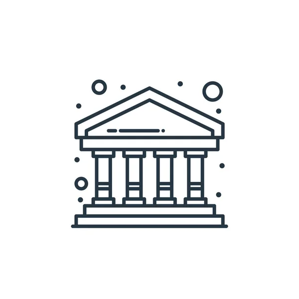 Іконка Банку Вектор Концепції Міських Елементів Тонка Лінія Ілюстрації Інсульту — стоковий вектор