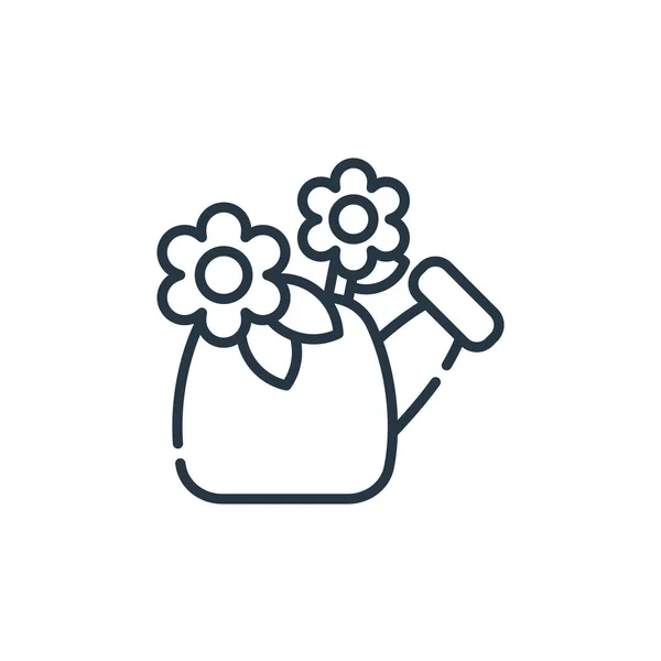 Квітка Значок Вектор Концепції Домашніх Рослин Тонка Лінія Ілюстрації Квіткового — стоковий вектор