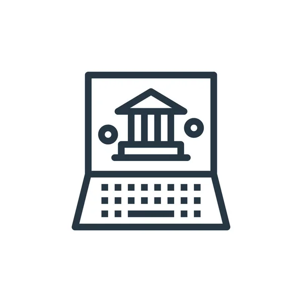 Значок Ноутбука Вектор Банківської Фінансової Концепції Тонка Лінія Ілюстрації Рухів — стоковий вектор