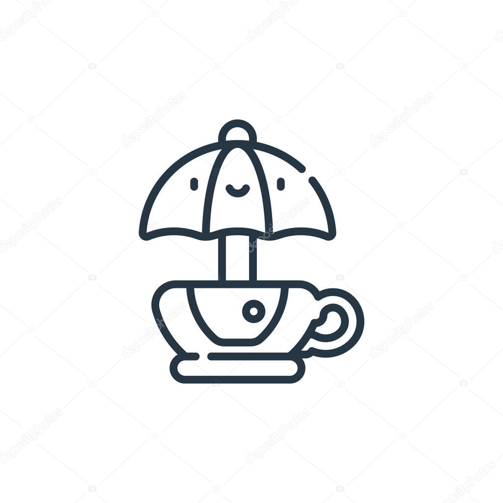 tea cup ride icon vector from fair concept. Thin line illustration of tea cup ride editable stroke. tea cup ride linear sign for use on web and mobile apps, logo, print media.