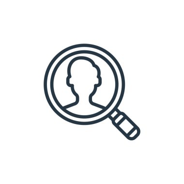 Kullanıcı konseptinden insan simgesi vektörü. İnce bir insan felci çizgisi. Web ve mobil uygulamalarda kullanmak için adam doğrusal işareti, logo, yazdırma ortamı.