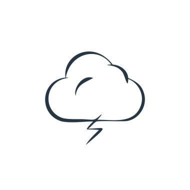 Hava konseptinden yıldırım ikonu vektörü. İnce çizgili, düzenlenebilir felç çizgisi. Web ve mobil uygulamalarda kullanmak için yıldırım doğrusal işareti, logo, yazdırma ortamı.