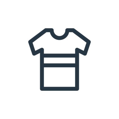 Tişört ikonu vektörü seyahat konseptinden. Düzenlenebilir darbenin ince bir çizgisi. web ve mobil uygulamalarda kullanmak için tshirt doğrusal işareti, logo, yazdırma ortamı.