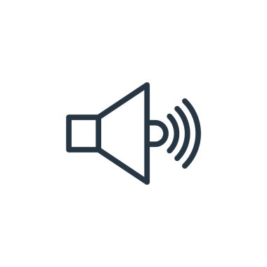 Eğitim ve okul konseptinin konuşmacı ikonu. Düzenlenebilir inmenin ince çizgisi. Web ve mobil uygulamalarda kullanmak için hoparlör doğrusal işareti, logo, yazdırma ortamı.