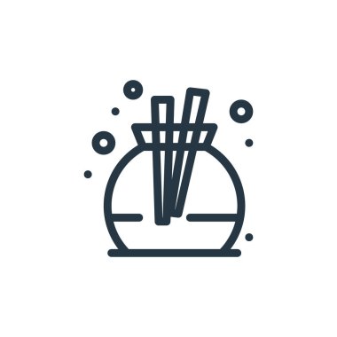 Sauna konseptinden parfüm ikonu vektörü. İnce çizgili düzenlenebilir koku çizgisi. Web ve mobil uygulamalar, logo ve yazdırma ortamlarında kullanmak için koku doğrusal işareti.