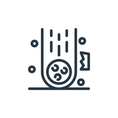 Evrendeki kuyruklu yıldız ikonu vektörü. Düzenlenebilir kuyruklu yıldızın ince çizgisi. Web ve mobil uygulamalarda kullanmak için kuyruklu yıldız doğrusal işareti, logo, yazdırma ortamı.