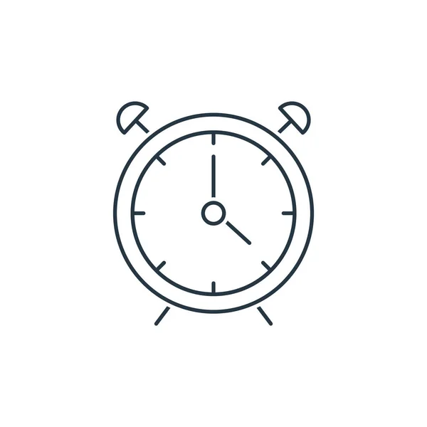 家具コンセプトの目覚まし時計のアイコンベクトル 目覚まし時計編集可能なストロークの細い線図 ウェブやモバイルアプリ 印刷メディアで使用するための目覚まし時計のリニアサイン — ストックベクタ