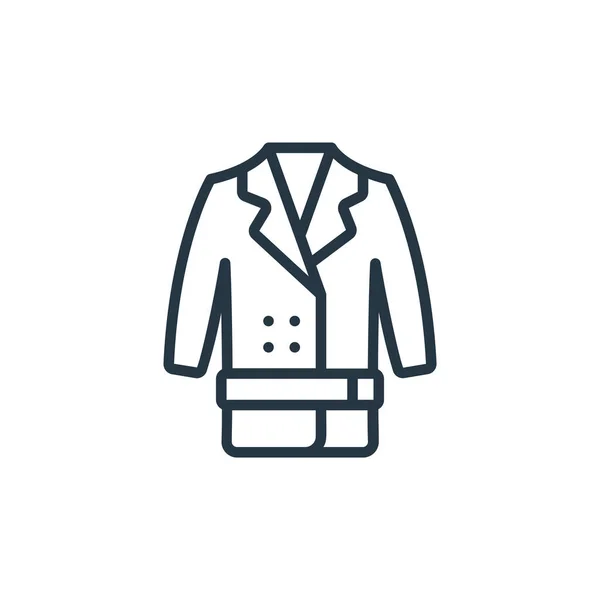 ファッションや服のコンセプトからのコートのアイコンベクトル コート編集可能なストロークの細い線イラスト Webやモバイルアプリ 印刷メディアで使用するためのコートリニアサイン — ストックベクタ