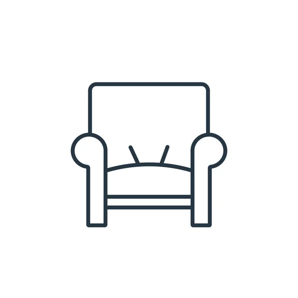 Вектор Иконок Кресла Концепции Украшения Мебели Тонкая Линия Иллюстрации Кресла — стоковый вектор