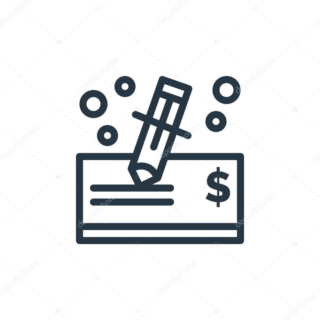 signature icon vector from bank and finance concept. Thin line illustration of signature editable stroke. signature linear sign for use on web and mobile apps, logo, print media.