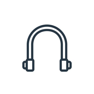 Kulaklıklar eğitim konseptinden ikon vektörü. Düzenlenebilir kulaklıkların ince bir çizgisi. Web ve mobil uygulamalarda kullanmak için kulaklıklar doğrusal işaret, logo, yazdırma ortamı.