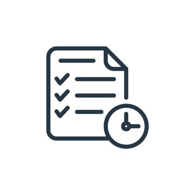 Takım çalışması konseptinden çalışma takvimi simgesi vektörü. İnce çizgili çalışma çizelgesi düzenlenebilir felç. Web ve mobil uygulamalar, logo ve yazdırma ortamlarında kullanım için çalışma takvimi doğrusal işareti.