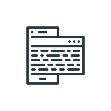 Seo ve web konseptinden mobil geliştirme ikonu vektörü. Düzenlenebilir hareketli felcin ince çizgisi. Web ve mobil uygulamalarda kullanmak için mobil geliştirme doğrusal işareti, logo, yazdırma 