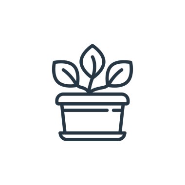 Bitki konseptinden bitki ikonu vektörü. Düzenlenebilir bitki felcinin ince bir çizgisi. Web ve mobil uygulamalarda kullanım için bitkisel doğrusal işaret, logo, yazdırma ortamı.