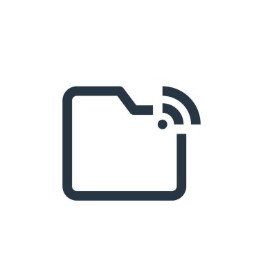 Nesnelerin internet konseptinden dizin ikonu vektörü. Düzenlenebilir klasör vuruşunun ince çizgisi. Web ve mobil uygulamalarda kullanmak için dizin doğrusal işareti, logo, yazdırma ortamı.