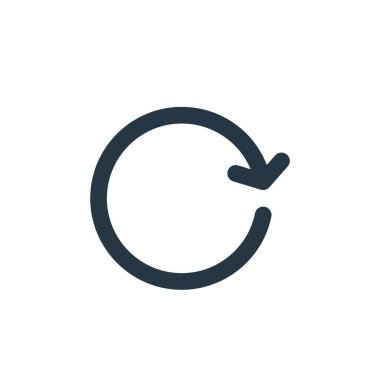 Ok konseptinden simge vektörünü tazele. Yenilenebilir felcin ince bir çizgisi. Web ve mobil uygulamalarda kullanmak için doğrusal işareti tazele, logo, yazdırma ortamı.