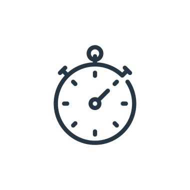 Spor salonundan ve spor salonundan kronometre ikonu vektörü. Kronometre düzenlenebilir felcin ince bir çizgisi. Web ve mobil uygulamalarda kullanmak için kronometre doğrusal işareti, logo, yazdırma ortamı.