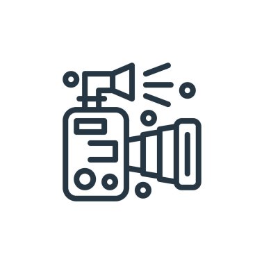 Donanım ağı konseptinden dslr kamera simgesi vektörü. DSR kamera düzenlenebilir vuruşunun ince çizgisi. Web ve mobil uygulamalarda kullanmak için dslr kamera doğrusal işareti, logo, yazdırma ortamı.