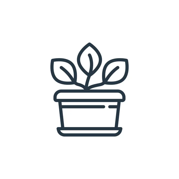 Növényi Ikon Vektor Növényi Koncepció Vékony Vonal Illusztrálja Növény Szerkeszthető — Stock Vector