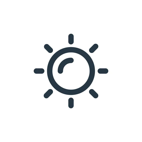 春の季節の概念からの太陽のアイコンベクトル 太陽編集可能なストロークの細い線図 Webやモバイルアプリ 印刷メディアで使用するための太陽線サイン — ストックベクタ