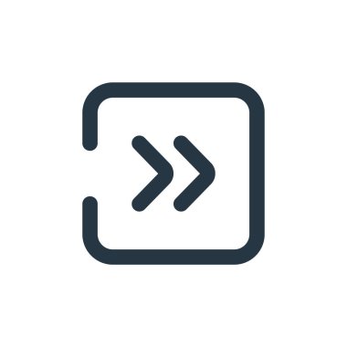 ok konseptinden sağ ok simgesi vektörü. Sağ okun düzenlenebilir vuruşunun ince çizgisi. Web ve mobil uygulamalarda kullanmak için sağ ok doğrusal işareti, logo, yazdırma ortamı.