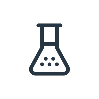 Okula dönüş konseptinden itibaren kimya ikonu vektörü. İnce çizgili, düzenlenebilir bir kimya çizgisi. Web ve mobil uygulamalarda kullanmak için kimya doğrusal işareti, logo, yazdırma ortamı.