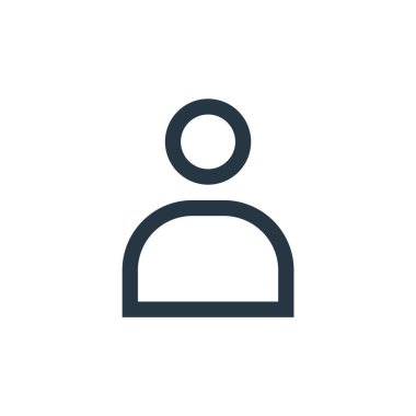 Ecommerce temel ui kavramından kullanıcı simgesi vektörü. Düzenlenebilir vuruşun ince çizgisi. Web ve mobil uygulamalarda kullanmak için kullanıcı doğrusal işareti, logo, yazdırma ortamı.