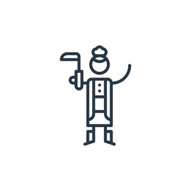 Tarım konseptindeki orak ikon vektörü. Orak, düzenlenebilir felcin ince bir çizgisi. Web ve mobil uygulamalar, logo ve yazdırma ortamlarında kullanmak için burak doğrusal işareti.