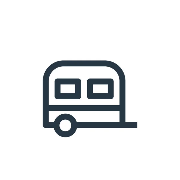 Camper Van Icon Vector Travel Concept Thin Line Illustration Camper — Stock Vector