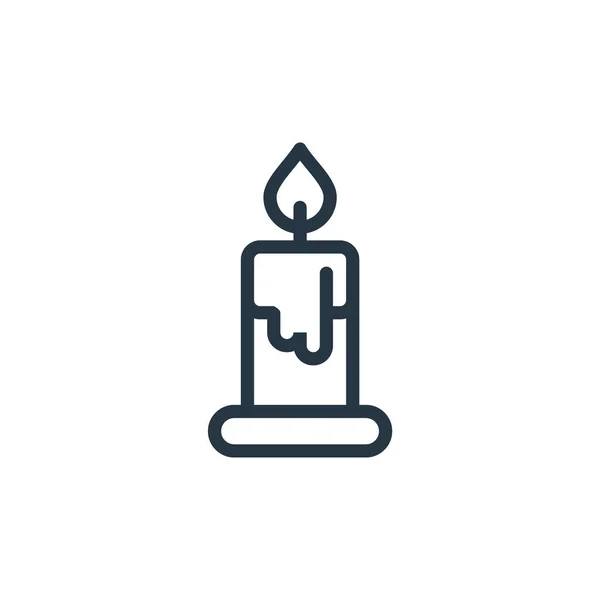 Candle Icon Vector Van Halloween Concept Dunne Lijn Illustratie Van — Stockvector