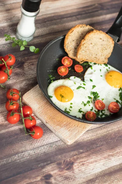 Oeufs Frits Dans Une Poêle — Photo