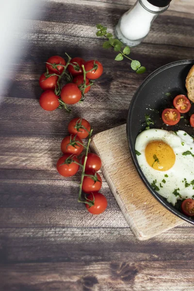 Oeufs Frits Dans Une Poêle — Photo