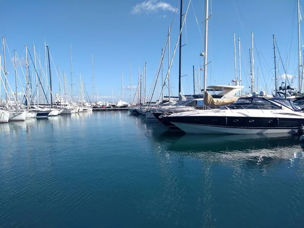 Veleros Parados Puerto Palma Mallorca — Foto de Stock