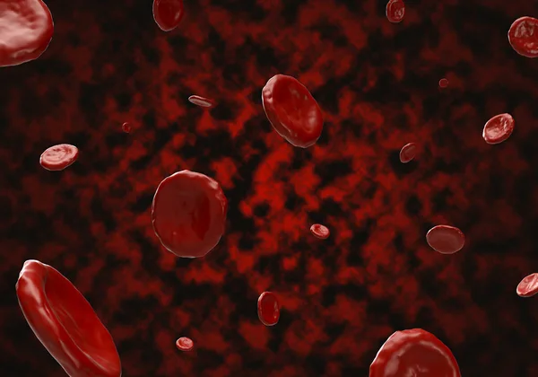 3d rendering of abstract blood cell on red background, 3d cencept for medical human and health-care