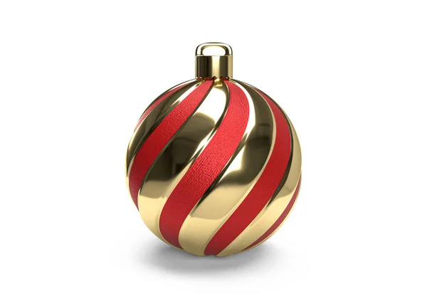 クリッピングパスを持つ白い背景にクリスマスボールの3Dレンダリング クリスマスの装飾や新年のための3D最小限の概念 — ストック写真