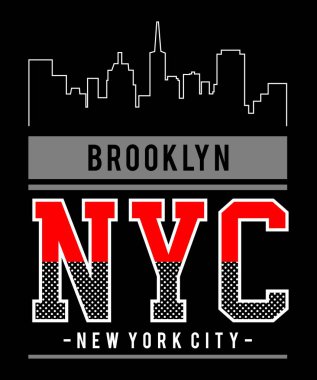 vektör tipografi brooklyn new york city yazdırma t gömlek erkekler için tasarım