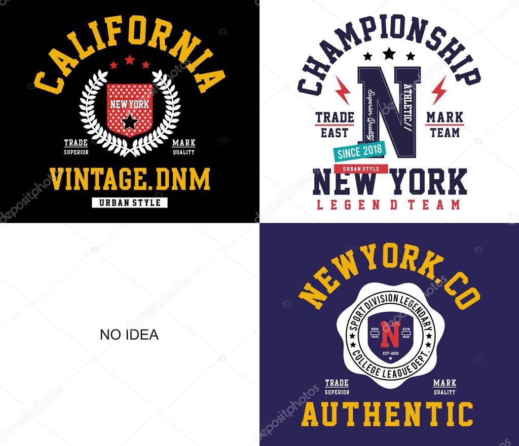 Design vector typography varsity collection for print t shirt men