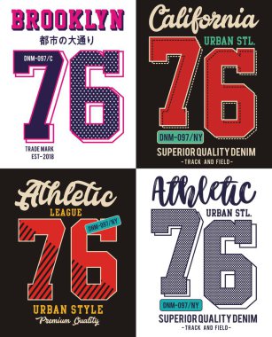 tasarım vektör varsity koleksiyonu yazdırma t gömlek erkekler için 