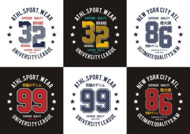 tasarım vektör varsity koleksiyonu yazdırma t gömlek erkekler için 