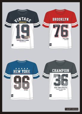 tasarım vektör varsity koleksiyonu yazdırma t gömlek erkekler için 