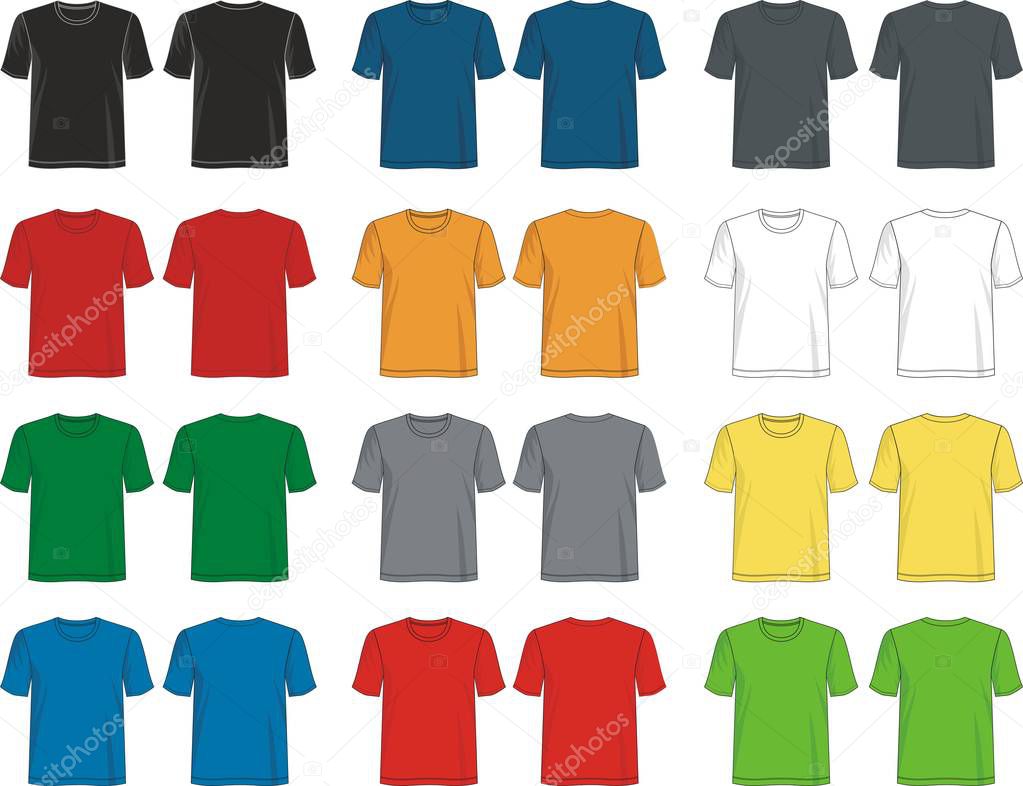 Download Design Vector T Shirt Template Collection Front Back For Men Premium Vector In Adobe Illustrator Ai Ai Format Encapsulated Postscript Eps Eps Format
