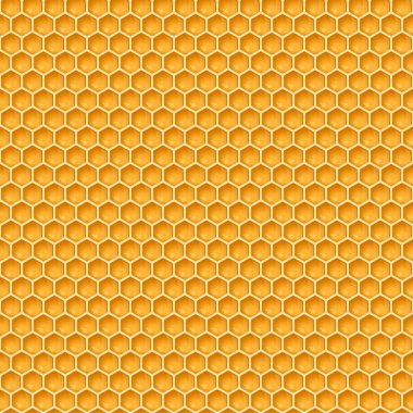 Vektör petek Dikişsiz desen veya bal ürün paketleme, marka ve kimlik için arka plan.